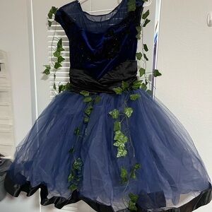 Enchanting Blue and Black tutu ballet Costume with removable vines weissman